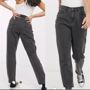 NWT American Eagle Curvy Mom Jean Grey Black Size 14